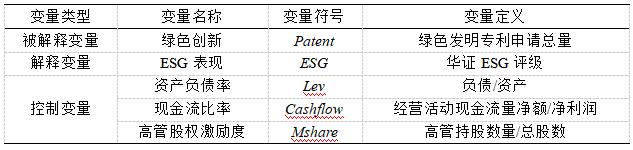 表1 主要变量定义及选取