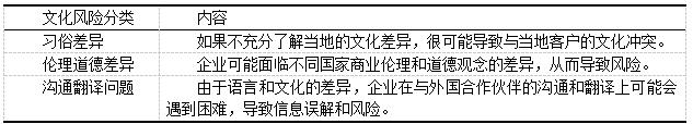 表6 文化风险分类表