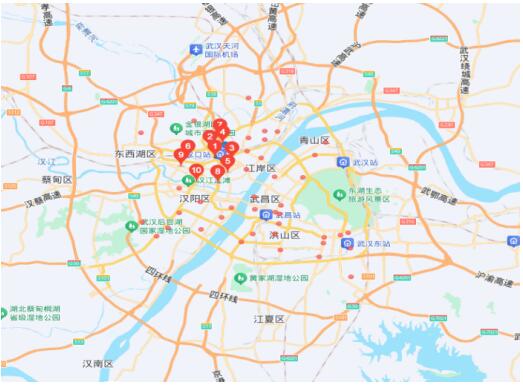 图4 武汉市朴朴超市分布图